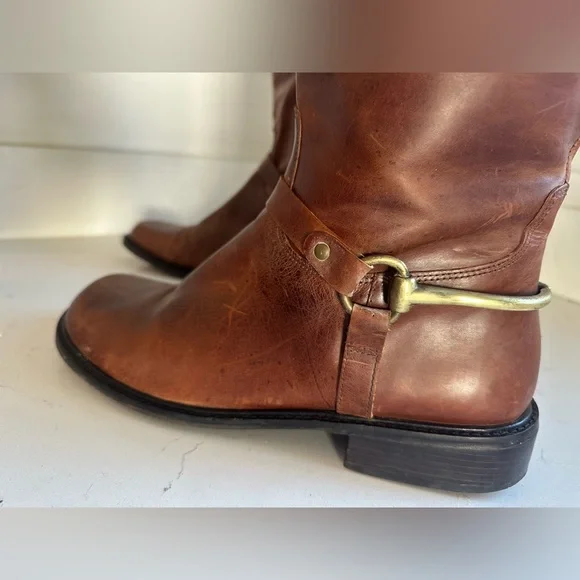 Matisse Lariat Saddle‎ Brown Leather Riding Boots with copper accents. Sz 9.5 - Picture 5 of 15